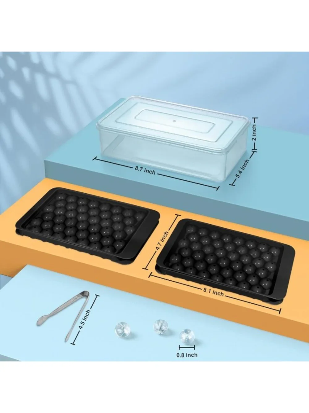 Ice Cube Trays with Lid Sphere Mold Spherical 0.8